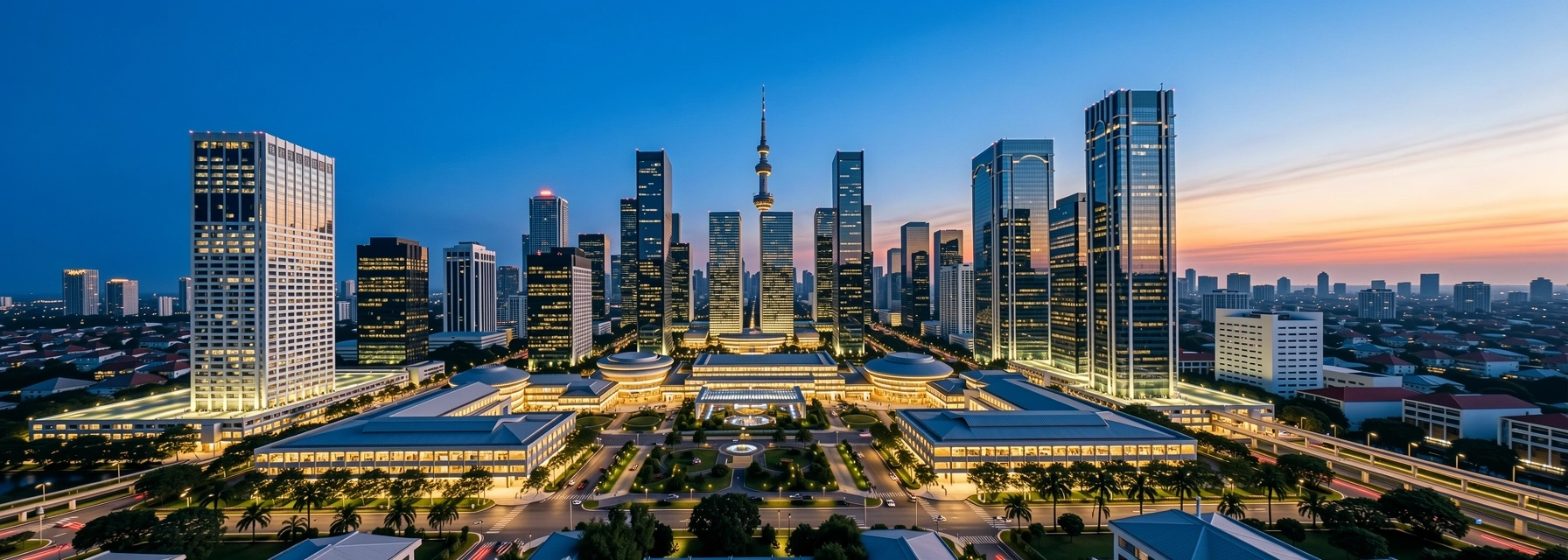 Jakarta Central Business District at Twilight